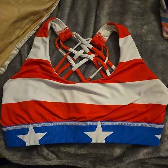 Women's Red and White Swim Top - Picture 3 of 3